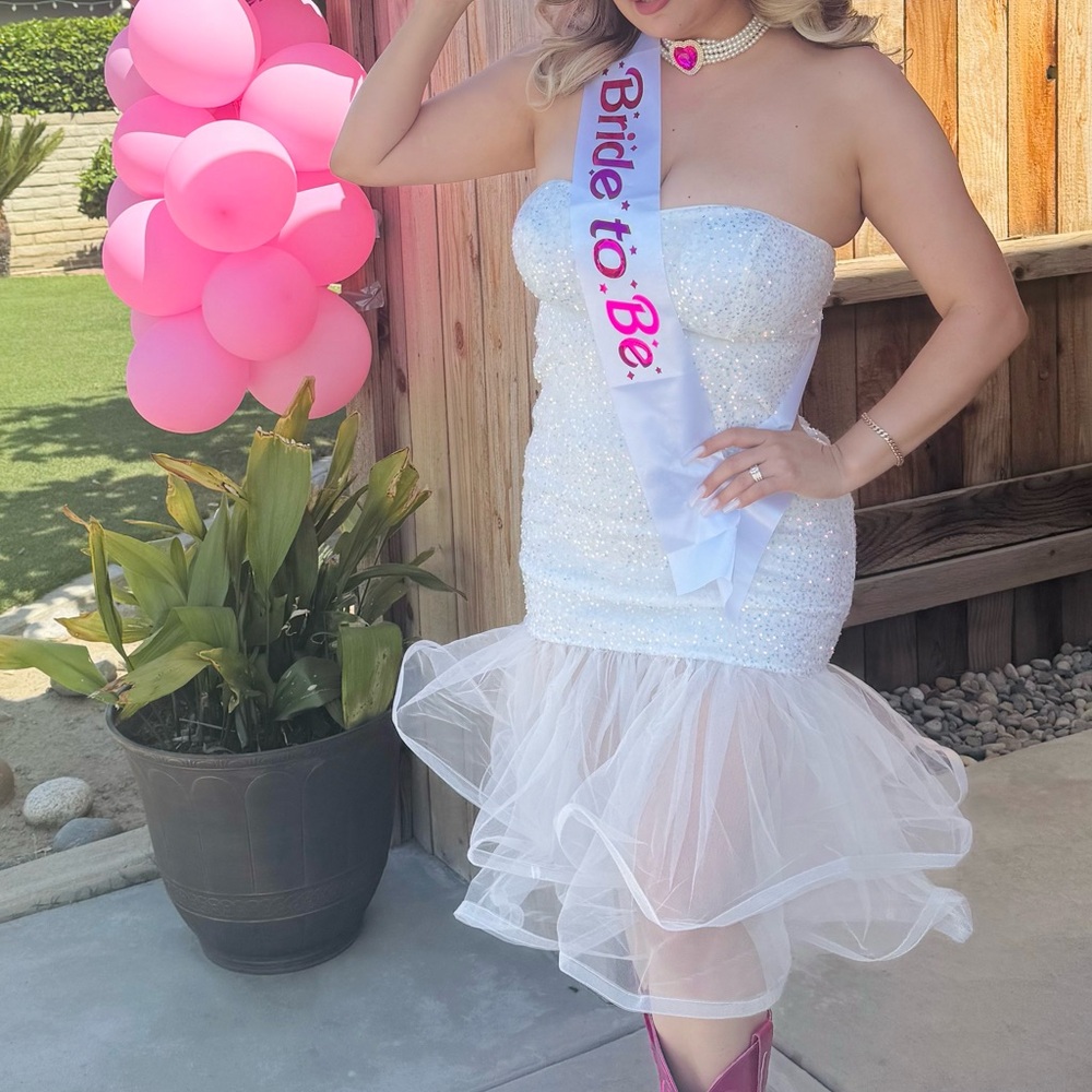 Bridal shower or bride sequence dress